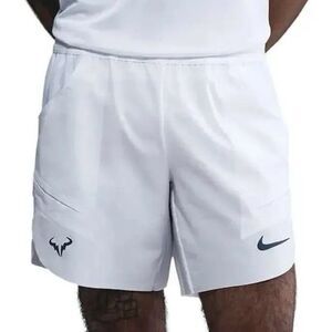 Nike Court Rafa Men's Size M Dri-FIT ADV 7" White Black Tennis Shorts
